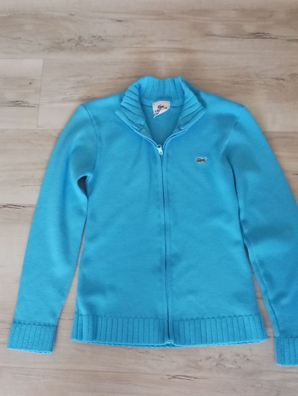 Lacoste Turquoise Full-Zip Ribbed Collar Jacket